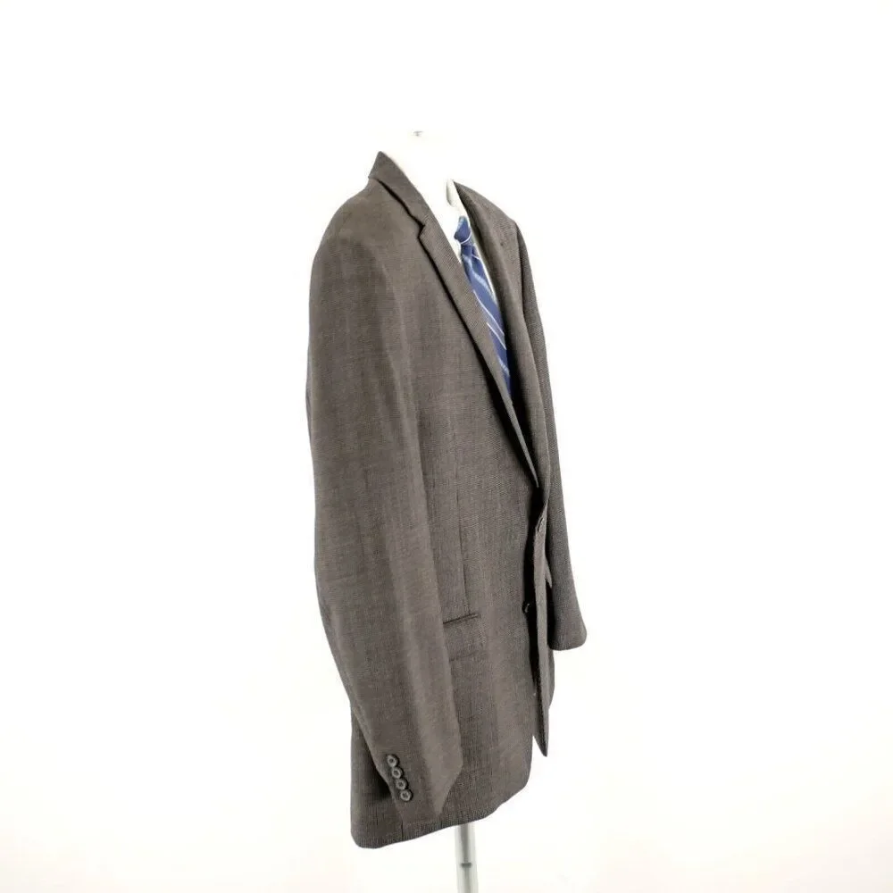 Lauren Ralph Lauren Thick Wool Wool Black Gray Tan Check 2 Button Sport Coat 46L